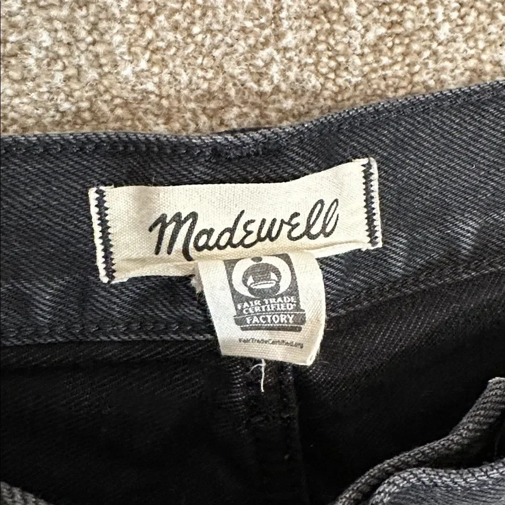Madewell Black Kent Wash Low Slung Straight 100% Cotton Jeans Women Size 29